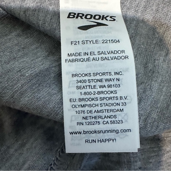 Brooks Gray graphic Long Sleeve Run Merry Go Distance Top quick drying medium - Picture 8 of 11